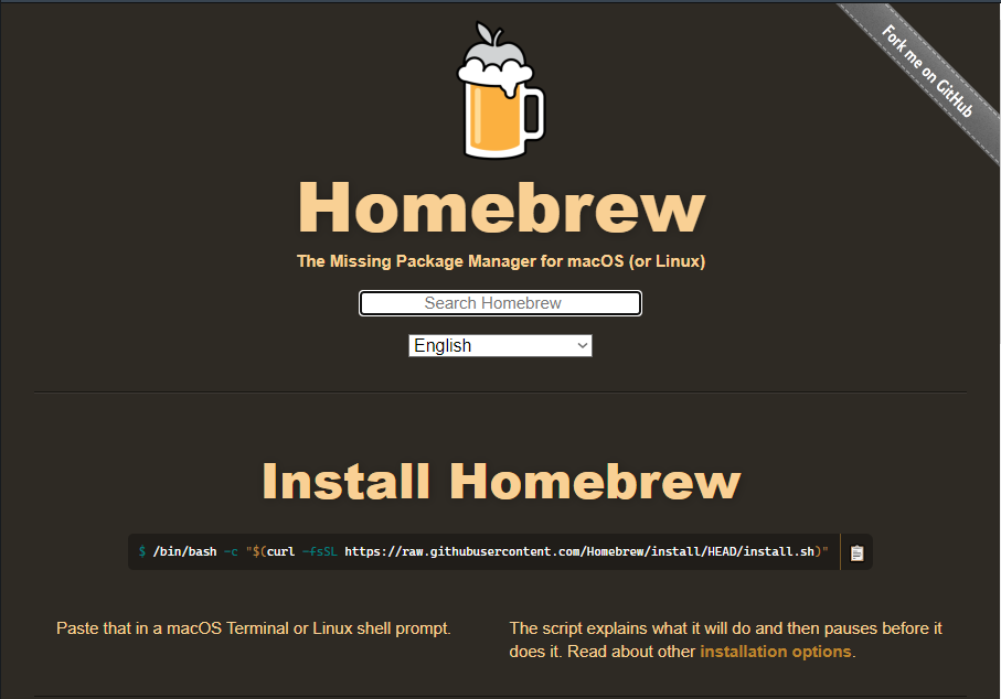Homebrew's website